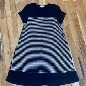DAISY Island blue and white striped dress